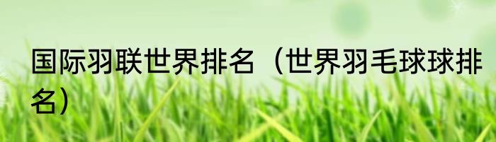 国际羽联世界排名（世界羽毛球球排名）