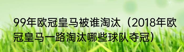 99年欧冠皇马被谁淘汰（2018年欧冠皇马一路淘汰哪些球队夺冠）