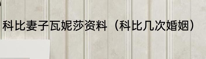 科比妻子瓦妮莎资料（科比几次婚姻）