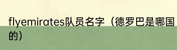 flyemirates队员名字（德罗巴是哪国的）