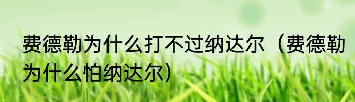 费德勒为什么打不过纳达尔（费德勒为什么怕纳达尔）
