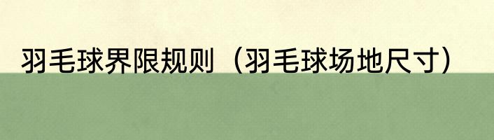 羽毛球界限规则（羽毛球场地尺寸）