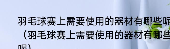 羽毛球赛上需要使用的器材有哪些呢（羽毛球赛上需要使用的器材有哪些呢）