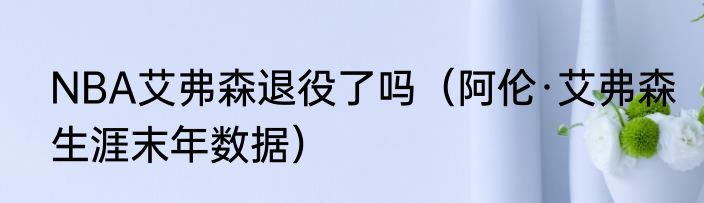NBA艾弗森退役了吗（阿伦·艾弗森生涯末年数据）