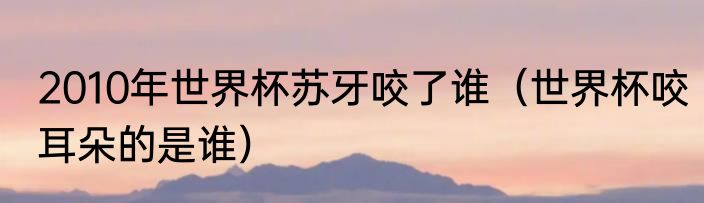 2010年世界杯苏牙咬了谁（世界杯咬耳朵的是谁）