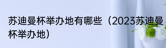 苏迪曼杯举办地有哪些（2023苏迪曼杯举办地）