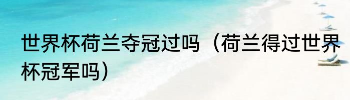 世界杯荷兰夺冠过吗（荷兰得过世界杯冠军吗）