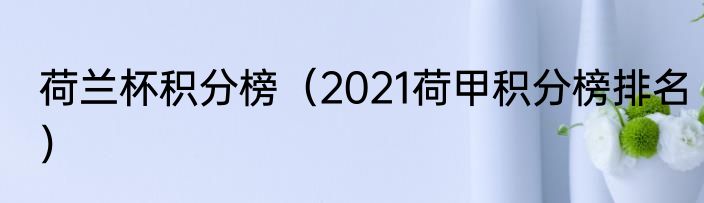 荷兰杯积分榜（2021荷甲积分榜排名）