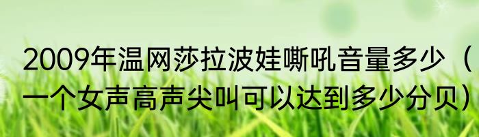 2009年温网莎拉波娃嘶吼音量多少（一个女声高声尖叫可以达到多少分贝）
