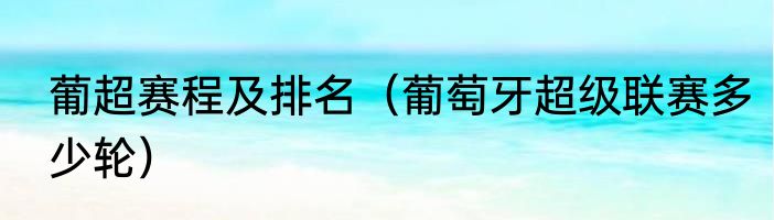 葡超赛程及排名（葡萄牙超级联赛多少轮）