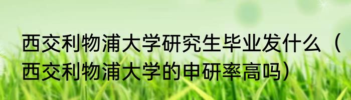西交利物浦大学研究生毕业发什么（西交利物浦大学的申研率高吗）