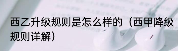 西乙升级规则是怎么样的（西甲降级规则详解）