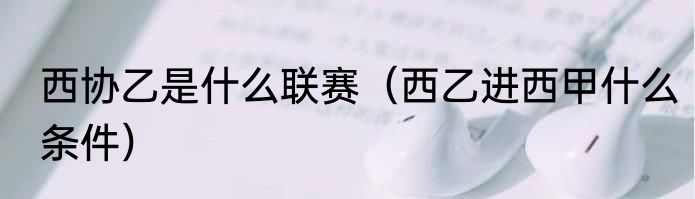 西协乙是什么联赛（西乙进西甲什么条件）