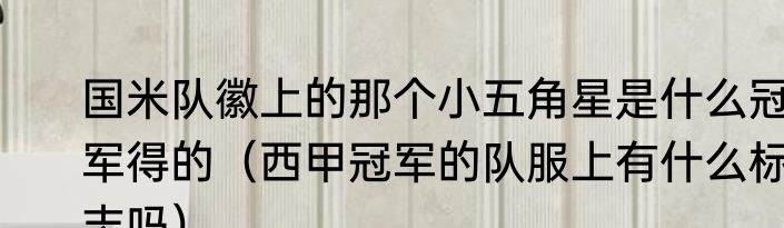 国米队徽上的那个小五角星是什么冠军得的（西甲冠军的队服上有什么标志吗）