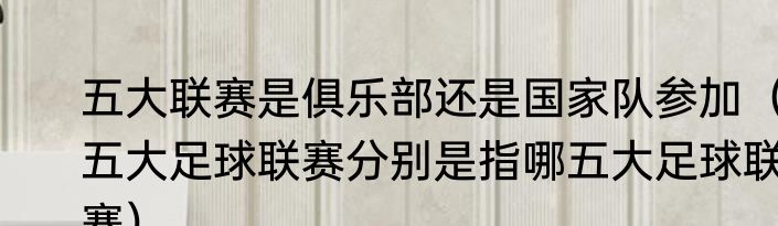 五大联赛是俱乐部还是国家队参加（五大足球联赛分别是指哪五大足球联赛）