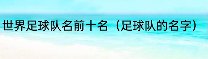 世界足球队名前十名（足球队的名字）