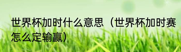 世界杯加时什么意思（世界杯加时赛怎么定输赢）