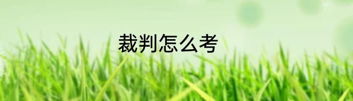 裁判怎么考