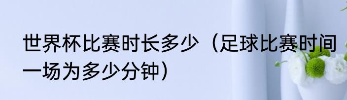 世界杯比赛时长多少（足球比赛时间一场为多少分钟）