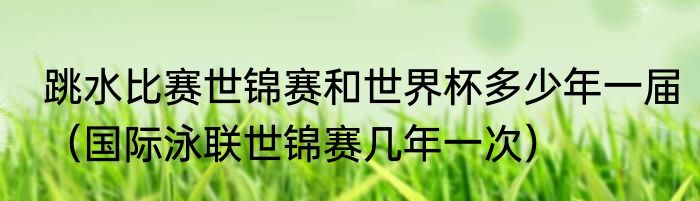 跳水比赛世锦赛和世界杯多少年一届（国际泳联世锦赛几年一次）
