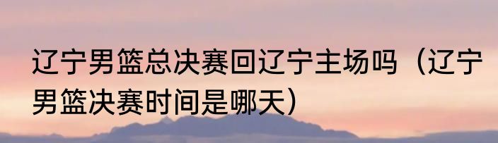 辽宁男篮总决赛回辽宁主场吗（辽宁男篮决赛时间是哪天）