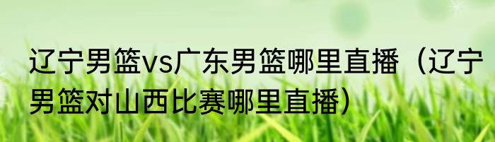 辽宁男篮vs广东男篮哪里直播（辽宁男篮对山西比赛哪里直播）