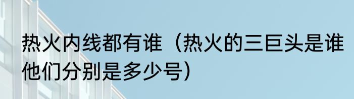 热火内线都有谁（热火的三巨头是谁他们分别是多少号）