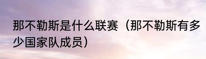 那不勒斯是什么联赛（那不勒斯有多少国家队成员）