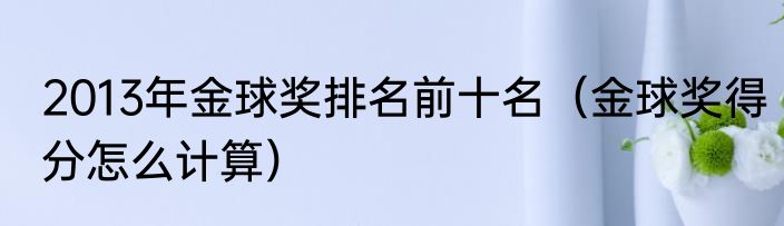 2013年金球奖排名前十名（金球奖得分怎么计算）