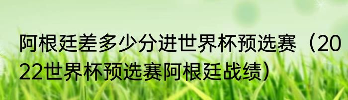 阿根廷差多少分进世界杯预选赛（2022世界杯预选赛阿根廷战绩）