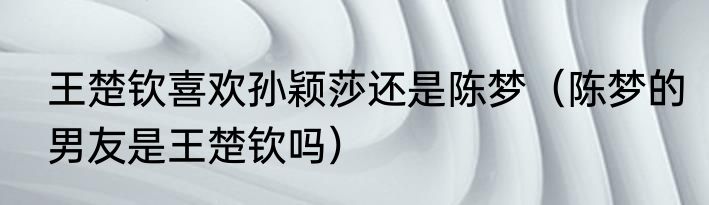 王楚钦喜欢孙颖莎还是陈梦（陈梦的男友是王楚钦吗）