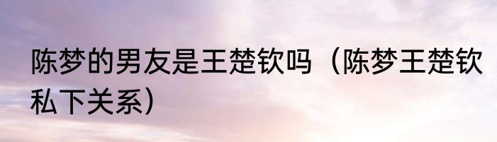 陈梦的男友是王楚钦吗（陈梦王楚钦私下关系）