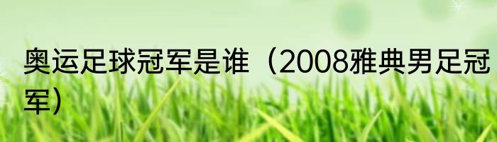 奥运足球冠军是谁(2008雅典男足冠军)