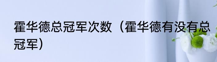 霍华德总冠军次数（霍华德有没有总冠军）