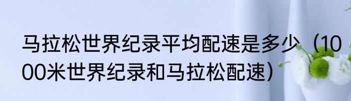 马拉松世界纪录平均配速是多少（1000米世界纪录和马拉松配速）