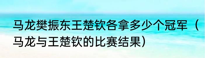 马龙樊振东王楚钦各拿多少个冠军（马龙与王楚钦的比赛结果）