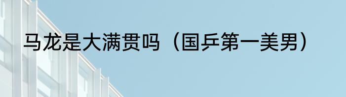 马龙是大满贯吗（国乒第一美男）