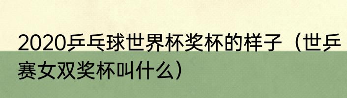 2020乒乓球世界杯奖杯的样子（世乒赛女双奖杯叫什么）