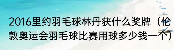 2016里约羽毛球林丹获什么奖牌（伦敦奥运会羽毛球比赛用球多少钱一个）