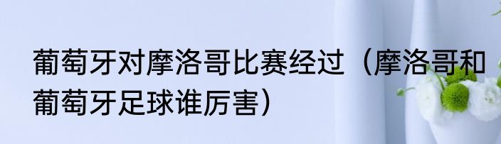 葡萄牙对摩洛哥比赛经过（摩洛哥和葡萄牙足球谁厉害）