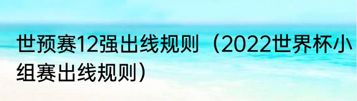 世预赛12强出线规则（2022世界杯小组赛出线规则）