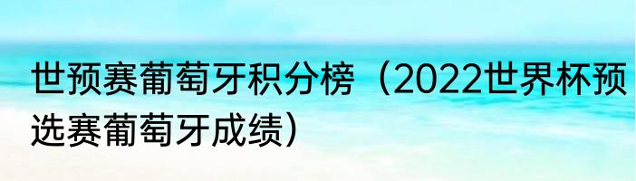 世预赛葡萄牙积分榜（2022世界杯预选赛葡萄牙成绩）