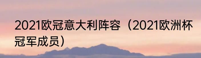 2021欧冠意大利阵容（2021欧洲杯冠军成员）