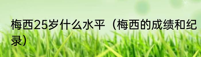 梅西25岁什么水平（梅西的成绩和纪录）