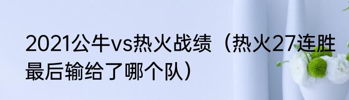 2021公牛vs热火战绩（热火27连胜最后输给了哪个队）