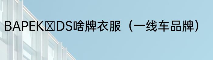 BAPEKⅠDS啥牌衣服（一线车品牌）