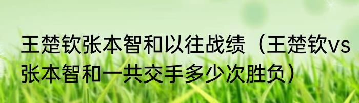王楚钦张本智和以往战绩（王楚钦vs张本智和一共交手多少次胜负）
