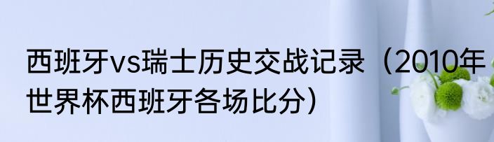 西班牙vs瑞士历史交战记录（2010年世界杯西班牙各场比分）