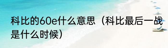 科比的60e什么意思（科比最后一战是什么时候）