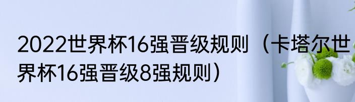 2022世界杯16强晋级规则（卡塔尔世界杯16强晋级8强规则）